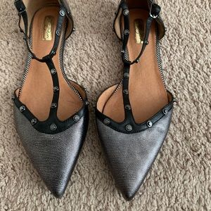 Halogen t-strap studded flats